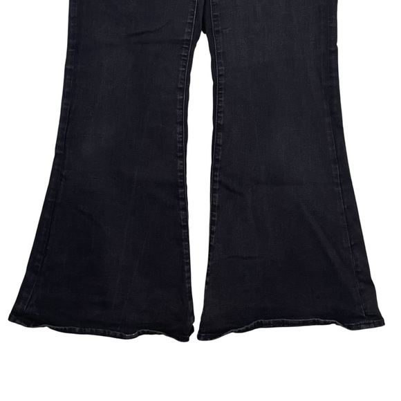 American Eagle Festival Flare Jeans Sz 10 Black High Rise Stretch Denim Western - Picture 5 of 10